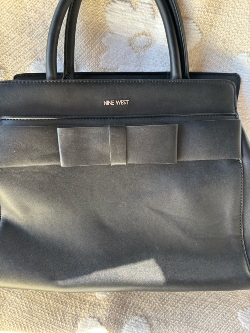 Nine West Black Bow-Detail Satchel - Picture 2 of 9